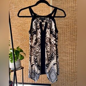 INC black white gold top